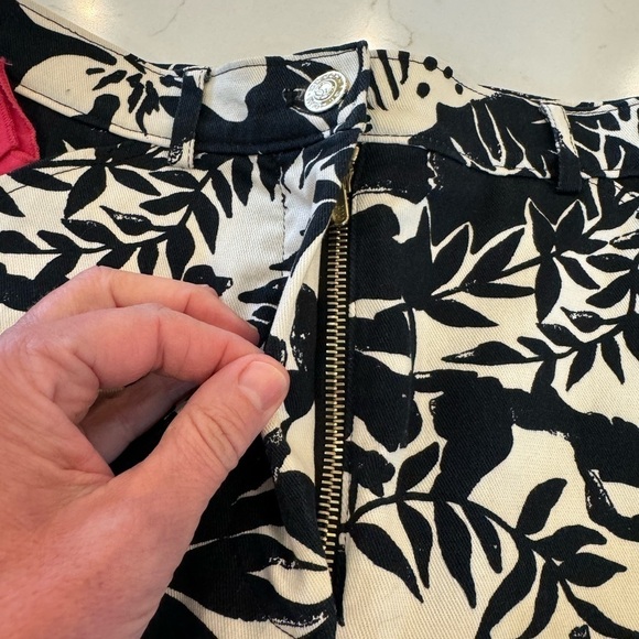 Vintage St. John Sport Marie Gray Black/Cream Floral Pattern Pant/ 6 - Picture 15 of 15